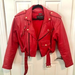 Vintage Wilson’s Red Leather Motorcycle jacket